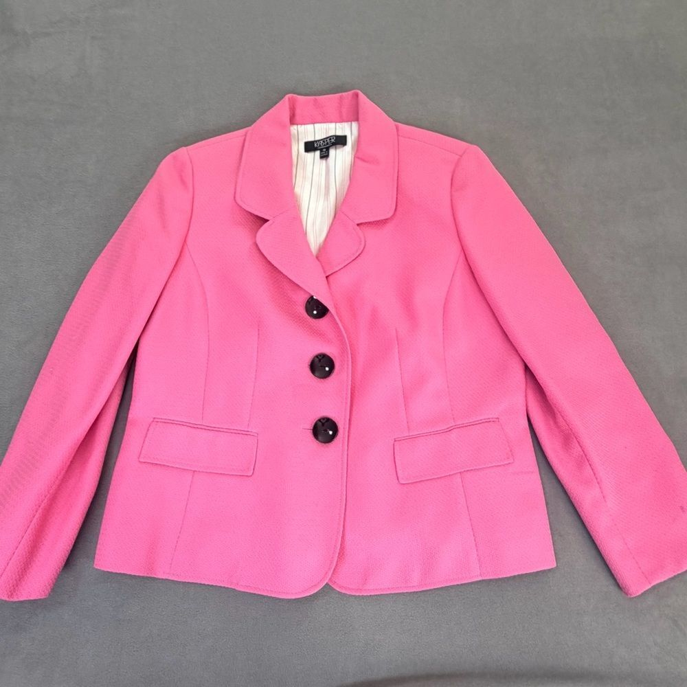 Kasper Women’s Pink Blazer/Jacket-Flip Cuff-Sz 18/Career/Wedding